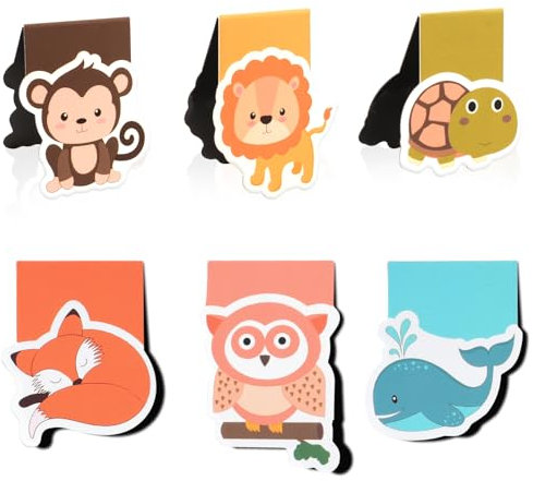 Vicloon Lesezeichen Magnetisch, 6 Stück Magnet Lesezeichen Kinder, Tiere Magnetische Lesezeichen Magnet Seite Marker Magnetlesezeichen Bookmark für Kinder, Schüler, Freund, Buchliebhabe