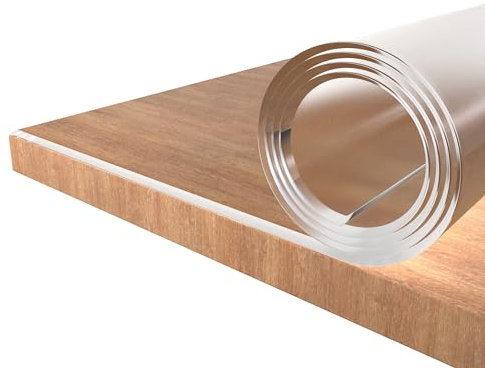 Tischfolie Transparent 2mm Viele Größen, Tischdecke Abwaschbar Glasklar, Durchsichtige Tischdecke Schreibtischunterlage, Tischschutz PVC Folie Abgeschrägte Kante, Möbelfolie