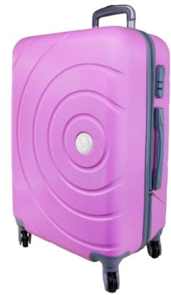 Valise de voyage moyenne rigide avec 4 roues pivotantes à 360° 62 x 40 x 24 - Résistante et confortable pour voyager, rose, Medium, Valise moyenne rigide avec roues multidirectionnelles
