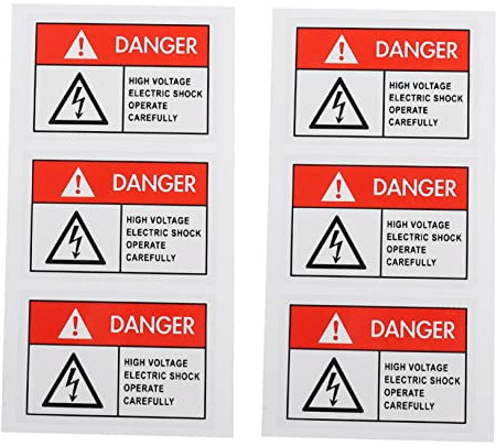 PartyKindom 18pièces Étiquettes De Mise Garde Les Chocs Électriques Autocollants De Sécurité Universels Pour Équipements De Avertissement Pour Bureaux Usines Et Écoles