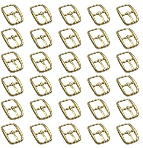 Dzmuero Gürtelschnalle, Gürtelschnallen zum Wechseln, 30 Stück 12mm Metall Rollschnallen, Feine Quadratische Metallschnallen für Taschen, Ledergürtel, Hand DIY Zubehör (Gold)