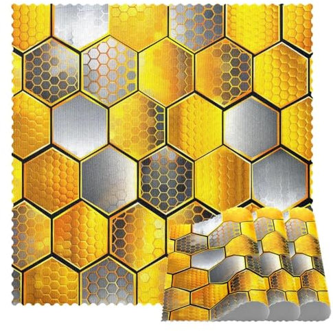 Platzsets, Tischsets, Platzsets für Esstisch, Goldene Sechseck-Wabe, Platzsets 4er Set