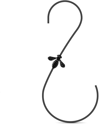 fxwtich Kitchen Spatula Hanger Bathroom Towel S-Shaped Heavy-Duty Bird Feeder Hook for Closet Garden Balcony Hanging Feeders Pot Racks Utensils Black Honeybee