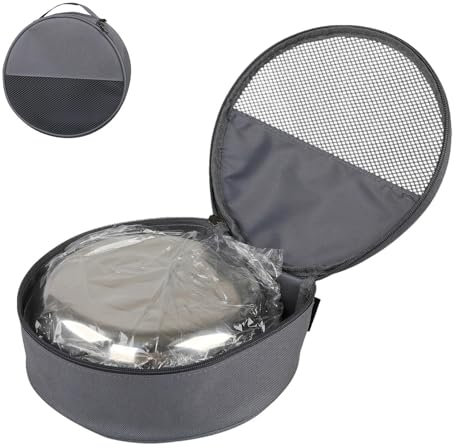 Samuliy Camping Plate Storage Bag - Ergonomic Breathable Tableware Bag | Portable Gray Organizer Bag, Canvas Plate Carrier Bag for Kitchen Utensils