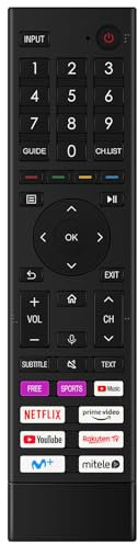 ALLIMITY Mando a Distancia de Voz Compatible con Hisense QLED Smart TV 43E7HQ 50E7HQ 70E7HQ 65E7HQ 55E7HQ 50A7GQ 55A7GQ 65A7GQ 75A7GQ 58A7GQ 43A7GQ 55A72GQ 50A72GQ 65A72GQ 43A72GQ A220410