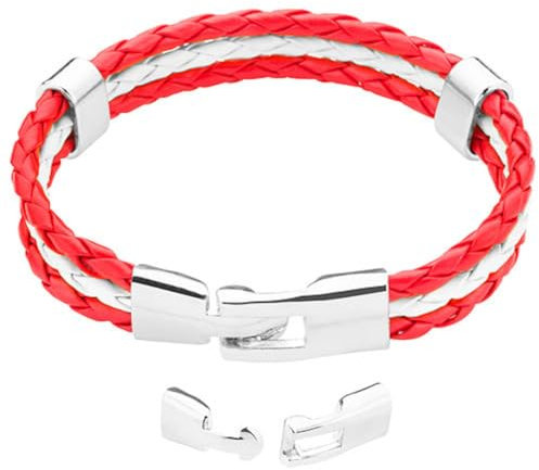 Taffstyle Armband Armreif geflochten Leder Fahne Motiv Fussball EM WM Fanartikel Land Flagge Ärmel Schmuck Damen oder Herren Türkei 21cm