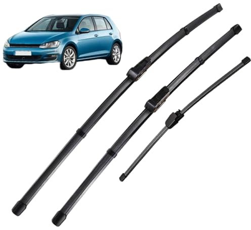 Scheibenwischer-Satz für vorne und hinten, für VW Golf MK 7 2012–2020, 26 + 18 + 11 Zoll, saubere Wischerblätter