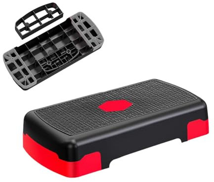 Aerobic-Stepper höhenverstellbar – höhenverstellbare Trainings-Stepper, Aerobic-Bank, 10,2 cm, 15,2 cm, 20,3 cm Höhe, Step-Up-Box für Übungen, leicht, tragbar, Workout-Stepper (dunkelgrau, schwarz,