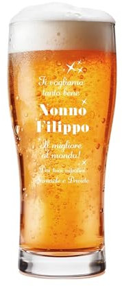 Lol t-shirt Bicchiere per Birra Personalizzato con nome - Il nonno migliore al mondo - Idea Regalo Festa dei nonni- Capacità 50 cl