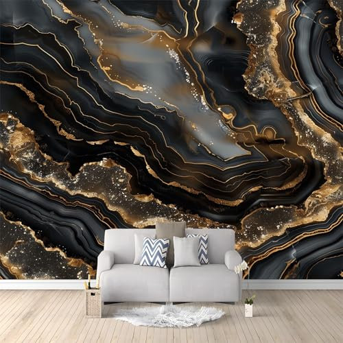 Fototapete Vlies Tapete Marmorkristallmuster 400x280 cm 3D Effekt Wandbild Vlies Wandtapete Moderne Wohnzimmer Mural Schlafzimmer Kinderzimmer TV Hintergrund Wand Dekora