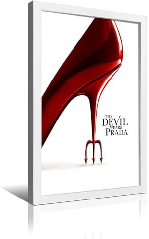 NUSLNG The Devil Wears Prada Poster, dekorativ, gerahmt, Leinwandposter, Wandkunst, Raumdekoration, modernes ästhetisches Poster, 60 x 90 cm, weißer Rahmenstil