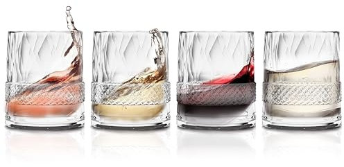 INTIGNIS Kristallglas-Trinkgläser der Elite Collection, 350 ml – bleifrei, geschliffenes transparentes Design – elegantes Trinkgeschirr für Zuhause, Restaurants und Küche