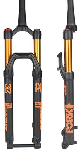 KLYso Forcella Anteriore Con Perno Passante Regolabile Con Rimbalzo Da 120 Mm, Tubo Conico Da Discesa Con Blocco, Forcella Ad Aria For Bici MTB(Orange,29'')