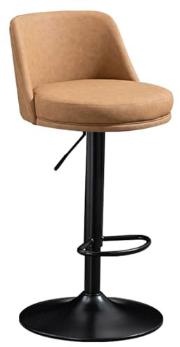 BVDHASDBT Ergonomischer Schreibtischstuhl, Barhocker, höhenverstellbar, 360° drehbar, hoher Chefsessel, Bürostuhl, für Lobby, Trainingsraum, Konferenzraum (schwarzes Chassis, Braun)