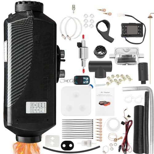 Chauffage diesel portable 5 kW, chauffage à air diesel tout-en-un 12 V avec moniteur LCD et télécommande, chauffage rapide pour bus, camionnette, bateau, camion, camping-car, remorque, camping-car.