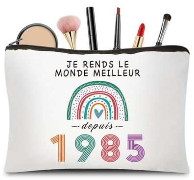 CoCoCherry cadeau 40 ans femme - Mug en Acier Inoxydable personnalisé pour l'anniversaire de 1985, Idées cadeau anniversaire femme 40 ans(1985)