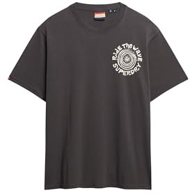 Superdry, T.Shirt Outdoor Narrative Loose Tee, M1012107A, Bison Black, 3XL, Herren