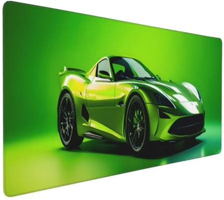 Tapis de Souris 120x60 cm Grand Tapis Souris XXL, Voitures de sport Tapis de Souris Bureau Gamer, à Bords Cousus, Base en Caoutchouc Antidérapante, Sous Main pour Clavier et Souris, Decor Maison E-778