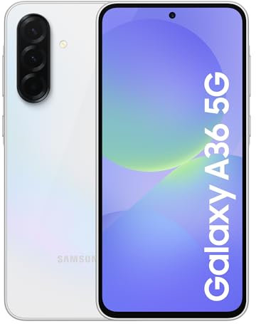 Samsung Galaxy A36 5G Smartphone, Awesome Intelligence, 8GB RAM, 256GB Storage, 50MP Camera, Awesome White, 3 Year Manufacturer Extended Warranty (UK Version)