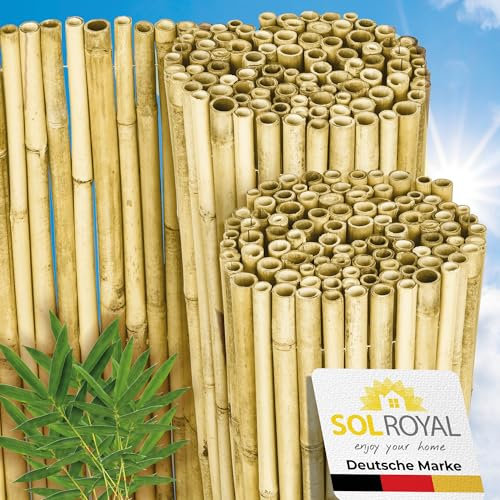 Sol Royal Premium Canisse Brise Vue Bambou Clair Brillant 180x250 cm – Canisse Bambou Balcon Palissade Jardin Exterieur – Cache Brise Vue Balcon 1,8m hauteur Pare Vue Terrasse Extérieur– B99