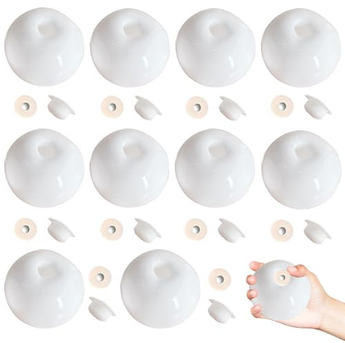 10 Stück Squishy Selber Machen Set, Squishy Maker DIY Kit, Anti-Stress-Ball, 6 cm TPR weiße Hohlballhaut, ideal zum Stressabbau und für kreative Projekte
