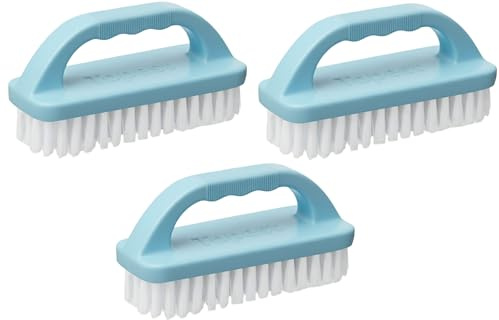 3 Pack Multifunctional Heavy Duty Scrub Brush | Comfortable to Hold and Use | Sturdy Cleaning Brush for Bathroom, Tiles, Floor, Sink, Shoe, Floor etc. [Colour May Vary]