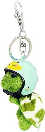 Ymhapp Grüner Plüsch-Schildkröten-Schlüsselanhänger, lustiger Anhänger, Plüschpuppe, tragbar für Geldbörse, Tragetasche, Gürtel, Telefon, Auto-Schlüsselanhänger und Charms
