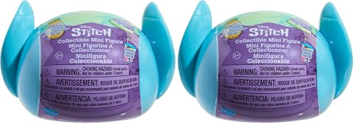 Just Play Capsules Surprises avec Mini-Figurines Stitch de Disney à Collectionner de 5 cm de Haut, série 3, Figurines Bleues, Extra-terrestre, Jouets pour Enfants de 3 Ans et Plus (Lot de 2)