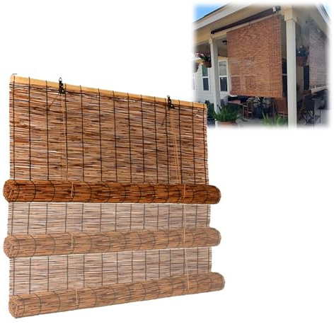 Store Enrouleur Bambou Exterieur Protection Solaire, Rideau de Roseau d'intimité de Cloison 45 60 80 100 135 160 cm, Stores Romains pour Extérieur Jardin Terrasse Balcon(W70cm x H150cm)