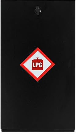 Gas Bottle Locker Sealed Storage Safe Powder Coated Steel 7kg Butane or 6kg Propane Cylinder Removable Front Cover Twist Latch Rubber Gasket Non Slip Mat Camper Van Motorhome Caravan 59 x 32 x 35.5cm