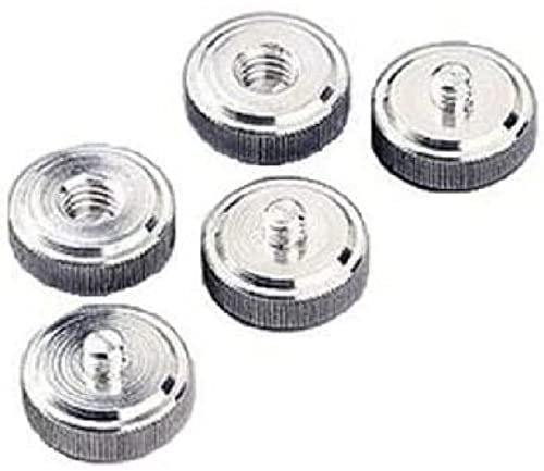 Hama Convertisseurs de pas B (3/8 (9,5mm) => A 1/4 (6,4mm), set de 5 plaques d'adaptation pour accessoires photographiques filetage A1 / 4, métal) Argent