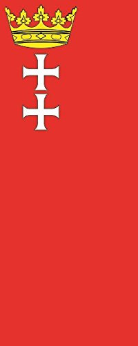 U24 Fahne Flagge Danzig im Hochformat Premiumqualität 120 x 300 cm