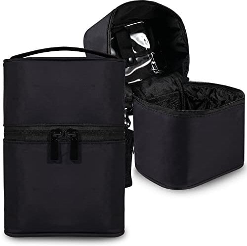 Makeup Brush Organizer Makeup Bag Brushes Set Case 7.5x5.5x4.4 Inch Professional Travelling Brush Pen Pencil Holder Make Up Cup Storage Organizer Case Pencil Pouch Cosmetic Bag, Black