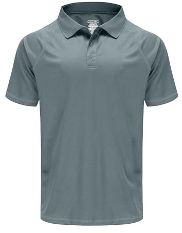Herren-Golf-Poloshirt, kurzärmelig, feuchtigkeitsableitend, hohe Größen: M-7XL - Grau - 6XL