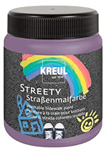 KREUL 43106 - Streety Straßenmalfarbe in Luftballonlila 200 ml, abwaschbare Flüssigkreide zum Malen mit Pinsel oder Roller, flüssige Straßenmalkreide, vegan, dermatologisch getestet, auswaschbar