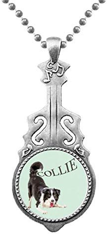 Border Collie Farm Pet Art Deco Geschenkmode Anhänger Schmuck Musik Gitarre Torque Star Moon