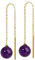 NKlaus Paar echt Amethyst Durchzieher 6mm Gelbgold 333 8 Karat Gold Ohrringe Ohrhänger 7952