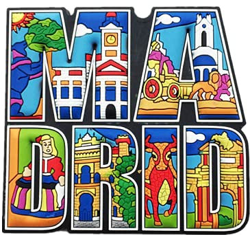 Imán para nevera de Madrid España para regalo de recuerdo para el hogar y la cocina, colección de pegatinas magnéticas