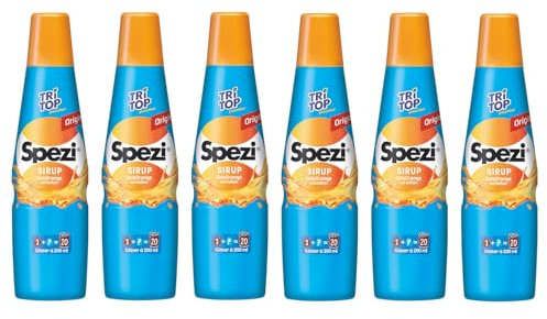 TRi TOP Spezi ColaOrange Getränkesirup | Gleicher Geschmack wie SPEZI als Original | Besonderer Cola-Orange-Kick mit viel Frucht | Feine Mandarinen-Note und Orangenöl [6 x 500ml]