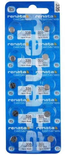Renata 335 SR512SW Batteries - 1.55V Silver Oxide 335 Watch Battery (10 Count)