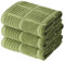 Anyi Kitchen Dish Towels Heavy Duty Absorbent Dish Cloths with Hanging Loop 100% Cotton Tea Bar Towels (16x26, Set of 3) (Green)
