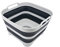 SAMMART 10L Collapsible Dishpan with Draining Plug - Foldable Washing Basin - Portable Dish Washing Tub - Space Saving Kitchen Storage Tray (Grey/Slate Grey, 1)