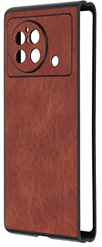 Étui Pliable pour téléphone Portable, étui de Protection Contre Les étuis pour Smartphone Découpes exactes en PU pour Les Bureaux Brun