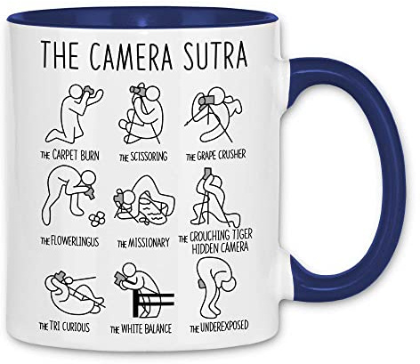 wowshirt Tasse The Camera Sutra Fotograf Fotografie Kamera Kameramann, Farbe:White - Navy