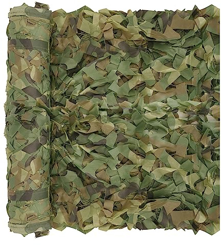 NAKIHOUSE Tarnnetz 1.5x5m Camouflage Netz Jagd Wildcampen Waldlandschaft Outdoor Garten Party Dekorationen Sonnenschutz