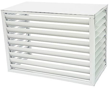 Cubierta Aire Acondicionado De Resistente Valla De Privacidad De Madera Para Exteriores, Cubre De Aire Acondicionado Para Pantalla De Aluminio, Cubrir Basura Exterior O Unidades ( Color : Blanco , Siz