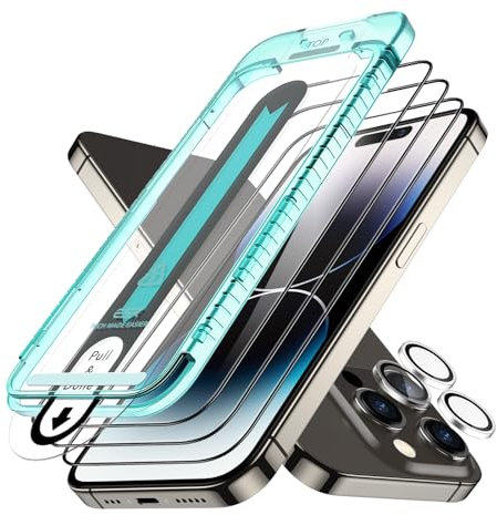 ESR für Panzerglas, Armorite Displayschutzfolien Set für iPhone 14 Pro Max, extrem Robustes gehärtetes Glas, makellose Passform, 3 Stück mit 1 Satz einzelner Kamera Schutzfolien