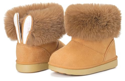 KVbabby Stivali Bambine Stivaletti da Neve Ragazze Caldo Fodera Bambini Stivali da Neve Scarpe da Invernali Antiscivolo Boots All'aperto EU29 =etichetta: 30 marrone b