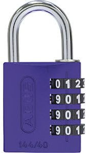 ABUS | Zahlenschloss | Aluminium | 144/40 Lock-Tag | VE 6 Stk | lila