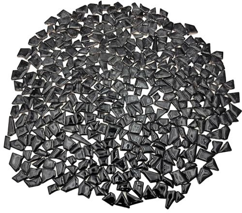 Piastrelle per mosaico irregolari in ceramica, 500 g, 0,5 x 2 cm, piccole pietre per mosaico fai da te, artigianato, hobby, arte, decorazione da parete di casa (nero)